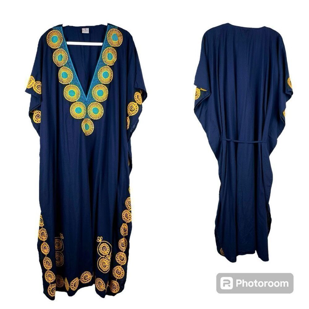 La LeeLa Women Maxi Summer Dress Swimsuit Cover-up Low Cut V-neck One Size Fits